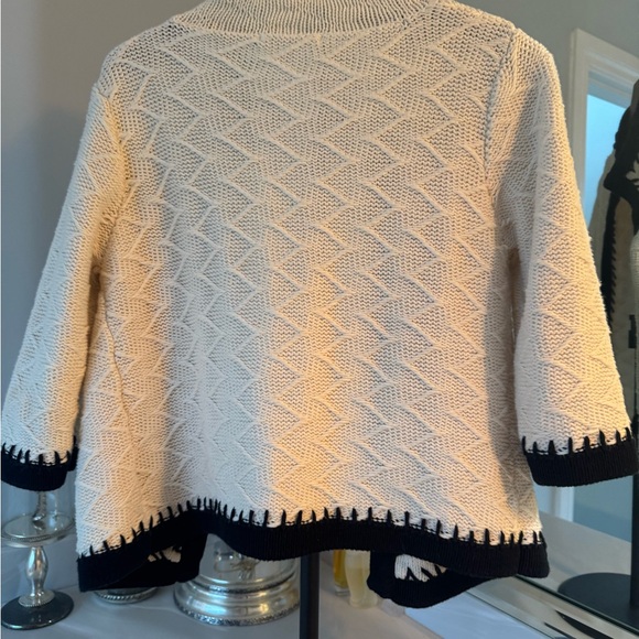 CAbi Cream Cardigan with Black Accents - Picture 2 of 7